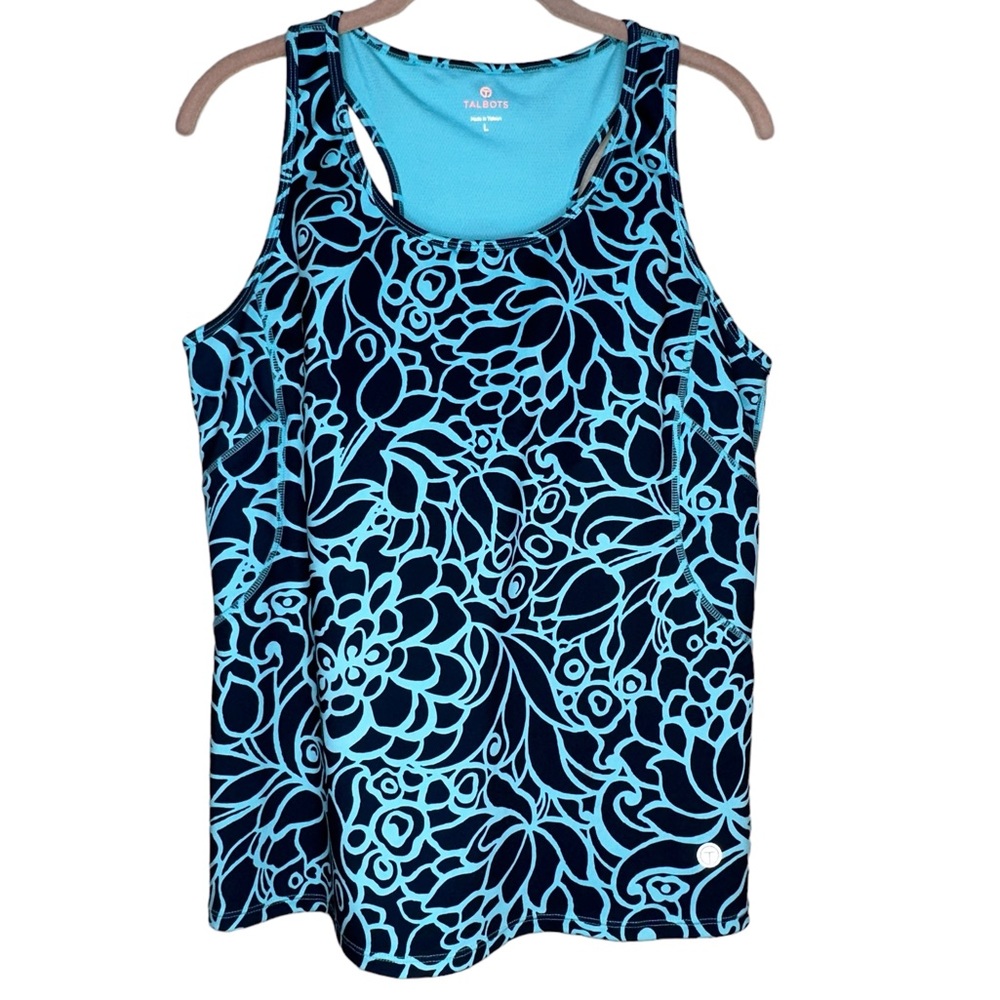 Talbots Blue Floral Athletic Top